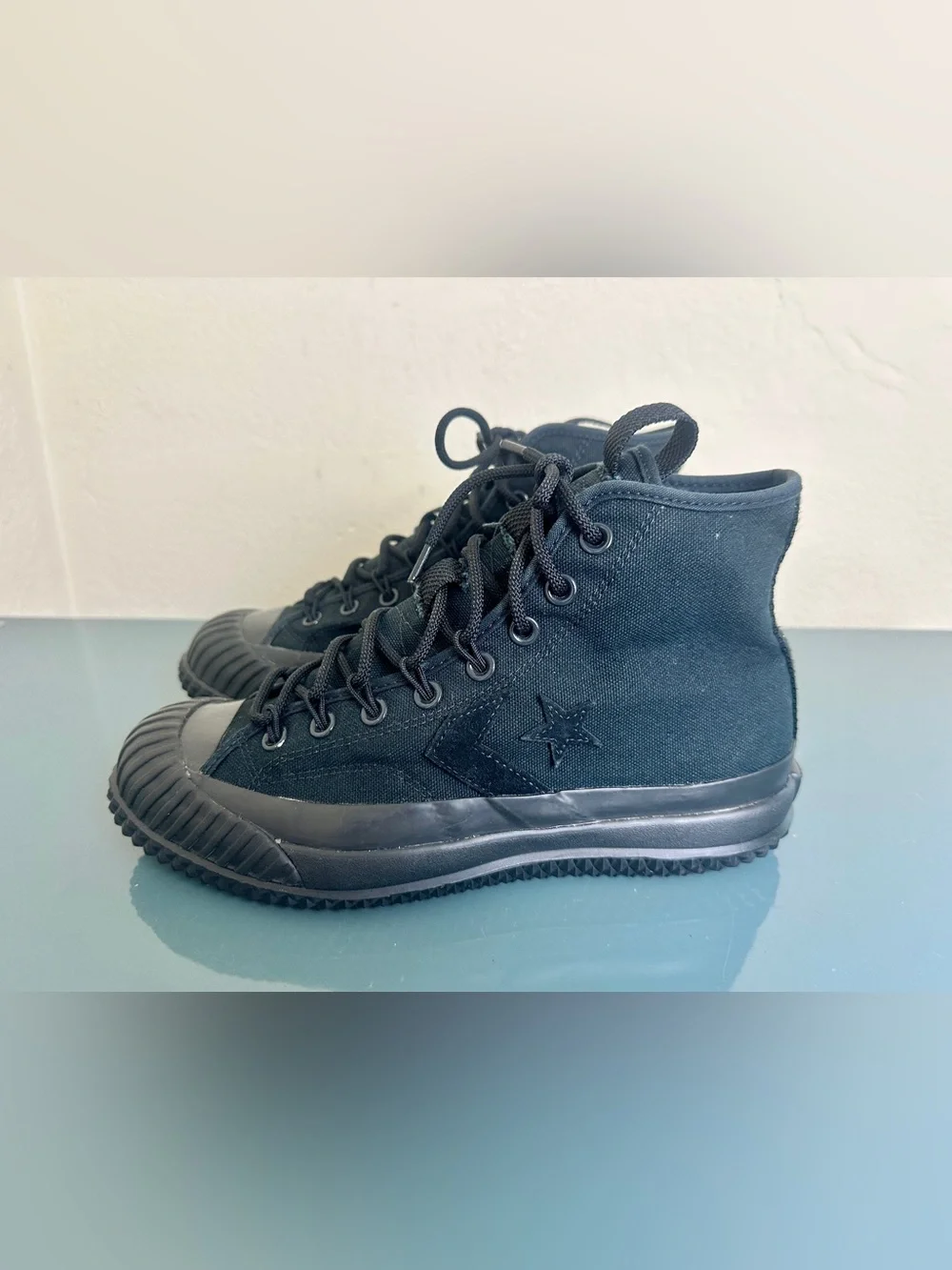 Converse All Star Mountain Club Black High Top Boots M 8 W 9.5 Fleece Lined